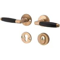 Artitec SKG3 kruk/kruk op rozet Ton links + kerntrekbeveiliging messing antiek