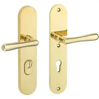 Artitec SKG3 PC92 kruk/kruk op ovaal schild Linea rechts + kerntrekbeveiliging messing gelakt/messing PVD