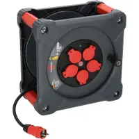 Brennenstuhl Professional KA 3200 Bouwplaats Cube 5-voudig Kabelhaspel H07RN-F 3G2.5 - IP44 - 33m - Zwart
