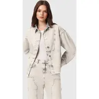 AllSaints Hettie Xtal Shacket Snow Grey Maat: S | Spijkerjassen Outlet | Dames | Grijs
