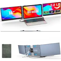 Mira MIRAProfessionele Portable Monitor Pro 2024 - Full HD - 13” / 17.4” Tri-Screen - Laptop Scherm Uitbreider - Blauw - ‎35cm x 21cm x 3cm