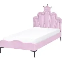 Beliani RUBIAN - Kinderbed met LED - Paars - 90 x 200 cm - Fluweel