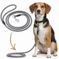 Cheqo Hondenriem - Hondenlijn - Looplijn Hond - Honden Riem - Zwarte Hondenriem - Zwart Wit Hondenlijn - Zwart Witte Hondenriem - Gestreepte Hondenriem