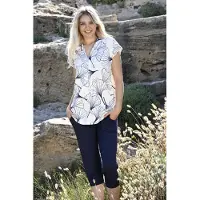 Ringella Elegante pyjama ginkgobladeren - Wit - Maat - 36