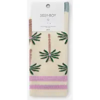 Sissy-Boy Lichtgele sokken met palm print | Maat: 36-38