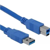 DeLOCK USB-A naar USB-B kabel - USB3.0 - tot 2A / blauw - 1,8 meter