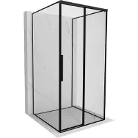 Mexen Rox-3S 3-wandige douchecabine schuifbaar rechts 95 x 95 , zwart frame, zwart - 8C2-095-095-70-70-3S-P