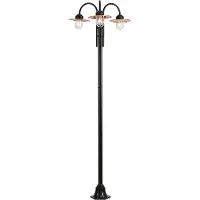 QAZQA Moderne buitenlamp zwart met koper 235cm 3-lichts IP44 - Kansas