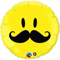 Qualatex Smiley met Snor 46cm