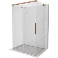 Mexen Rox-3S L 3-zijdige schuifdouchecabine 120 x 100 , transparant, geborsteld koper - 8C2L-120-100-65-00-3S