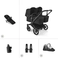 Bugaboo Donkey 6 Twin Essentiële kinderwagen bundel