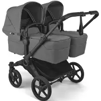 Bugaboo Donkey 6 Twin Kinderwagen - Moon Grey Bekleding | moon grey bekleding