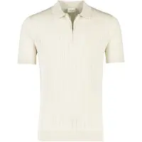 Profuomo Creme polo met rits normale fit