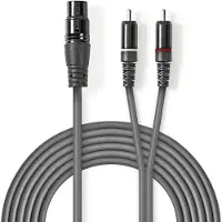 Nedis Gebalanceerde Audiokabel | XLR 3-Pins Female naar 2x RCA Male | 1.5 m | 1 stuks - COTH15220GY15 COTH15220GY15