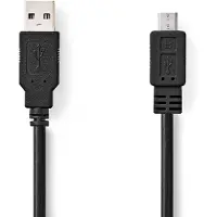 Nedis USB-Kabel | USB-A Male naar USB Micro-B Male | 480 Mbps | 3 m | 1 stuks - CCGB60500BK30 CCGB60500BK30