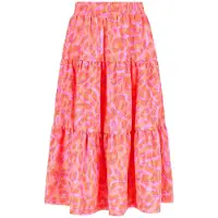 B.NOSY maxi rok met panterprint roze Meisjes Polyester Dierenprint - maat 104