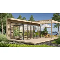 Pergart Tuinkas Athena 10200 - Veiligheidsglas 10mm - Zwart - 266x397x239cm