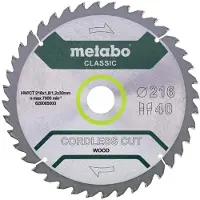 Metabo CORDLESS CUT WOOD CLASSIC 628654000 Cirkelzaagblad 216 x 30 x 1.2 mm Aantal tanden: 40 1 stuk(s)
