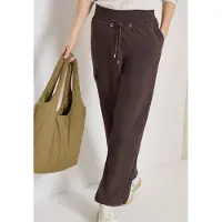 Cecil Dames High Waist straight legs broek in Loose Fit - Bruin - L