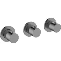 Boss & Wessing Afbouwdeel thermostatische douchekraan bws cemal met 2 stopkranen gunmetal pvd