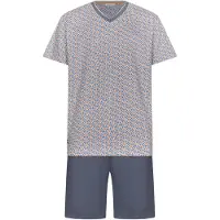 Pastunette Grijsblauwe heren shortama | Maat XXXL