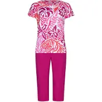 Pastunette Katoenen pyjama rode bloemen | Maat 42