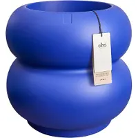 Elho Amber Roll Low 43 - Royal blue - Ø43 x H 40 cm - Binnen en Buiten - 100% gerecycled kunststof