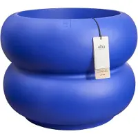 Elho Amber Roll Low 60 - Royal blue - Ø60 x H 46 cm - Binnen en Buiten - 100% gerecycled kunststof