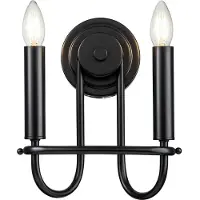 Kichler Wandlamp Capitol Hill, dimbaar, zwart, Woon-/ Eetkamer, metaal, wandlamp