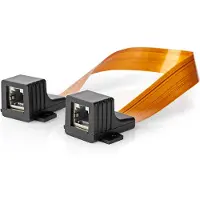 Nedis CCGB85901BK03, 0,3 meter, Cat5e, U/UTP (UTP), RJ-45, RJ-45, zwart, oranje