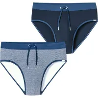 Schiesser Zwembroek ' Ocean Swim ' blauw / nachtblauw / wit