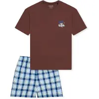 Schiesser Nachtkledij ' Teens Nightwear ' lichtblauw / bruin