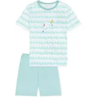 Schiesser Nachtkledij ' Kids Nightwear ' turquoise / wit