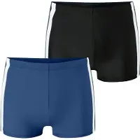 Schiesser Zwembroek ' Ocean Swim ' blauw / zwart