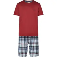 Phil&Co. Pyjama kort ' Classic ' blauw / lichtblauw / rood / offwhite