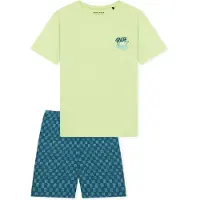 Schiesser Nachtkledij 'Nightwear' limoen / smaragd / pastelgroen