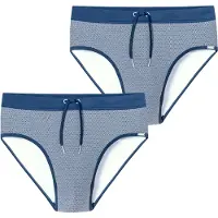 Schiesser Zwembroek ' Ocean Swim ' blauw / wit