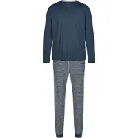 Phil&Co. Pyjama lang 'Henley' donkerblauw