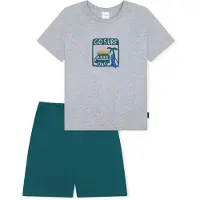 Schiesser Nachtkledij ' Kids Nightwear ' grijs gemêleerd / groen