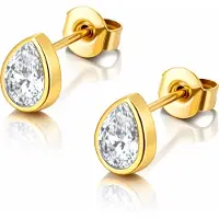 Cilla Jewels Oorknopjes Goudkleurig Druppel Zirkonia