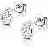 Cilla Jewels Oorknopjes Zilverkleurig Druppel Zirkonia