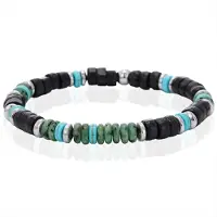 Memphis Kralenarmband Turquoise Groen Zwart