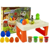 Leantoys Daisy Play Dough Table Dinosaurs Eggs Mold Vulkaan met gloeiende lava 4 kleuren