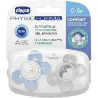 Chicco Physio Comfort 2 Silicone Fopspenen 0-6 Maanden (Modellen : Bruine hond en blauwe beer)