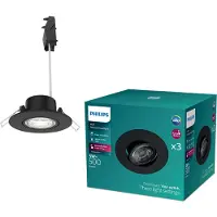 Philips Cilantro inbouwspot - SceneSwitch lichttechnologie - 5W - Warmwit licht: 2700K - Zwart - 3-pack