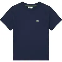 Lacoste T-shirt donkerblauw Jongens Katoen Ronde hals Effen - maat 128