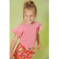Jubel T-shirt Salsa Sunset met backprint roze Meisjes Katoen Ronde hals - maat 104