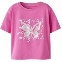 Name it MINI T-shirt roze Meisjes Stretchkatoen Ronde hals Printopdruk - maat 98