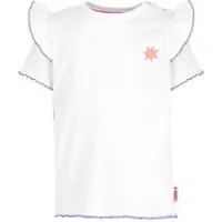 B.NOSY T-shirt wit Meisjes Polyester Ronde hals Effen - maat 80