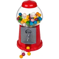 Mira MIRAKauwgomballen Automaat – Snoepmachine Met 3 Compartimenten - Vendingmachine – Rood - 24cm x 15cm x 14cm